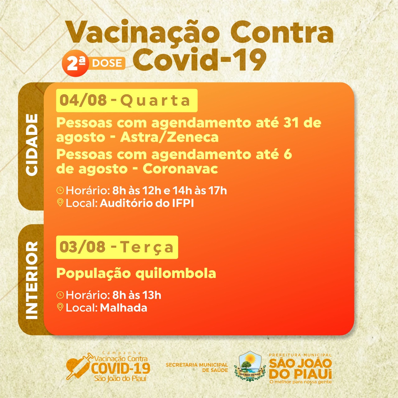 São João do Piauí amplia público para vacina contra covid-19