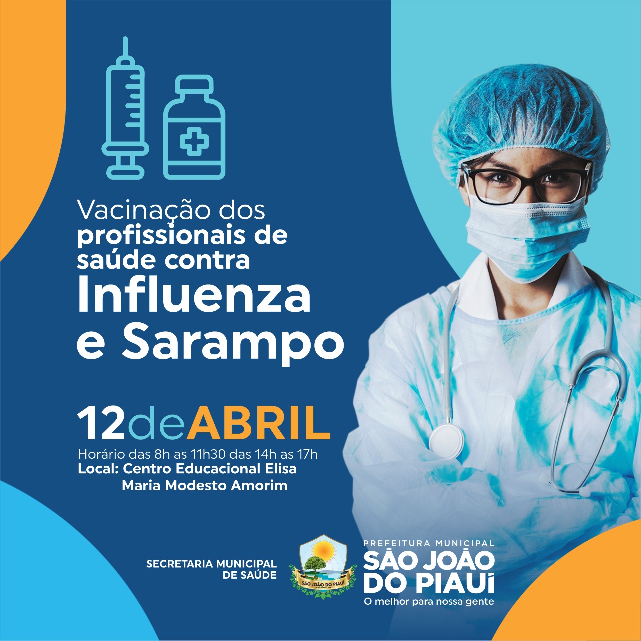 Vacinação contra Influenza e Sarampo começa amanhã(12) para os profissionais de saúde