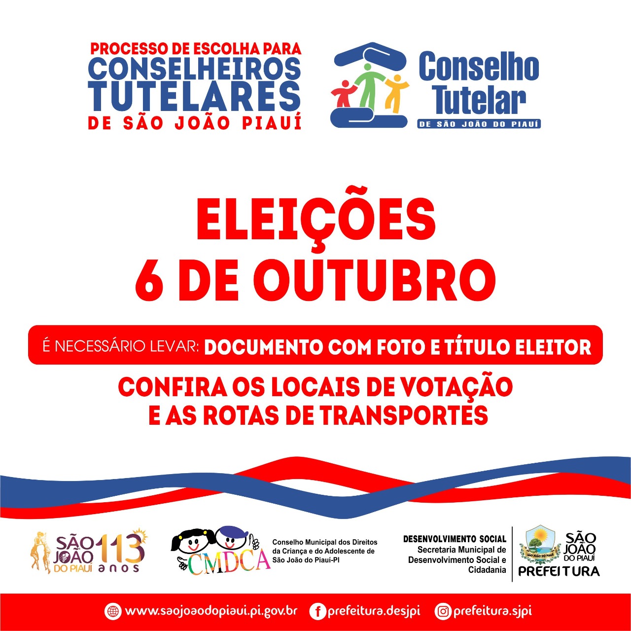 Confira os locais de votação e rota de transporte para Eleição do Conselho Tutelar