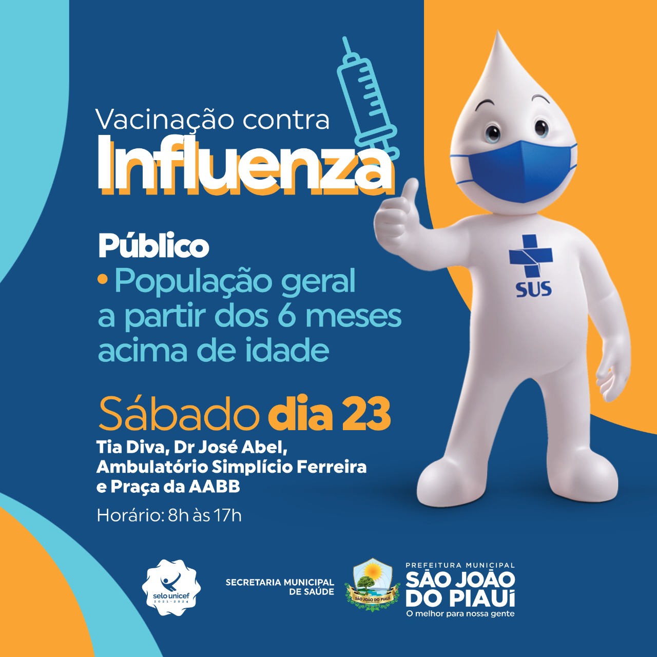 Sábado é o Dia D de vacinação contra a Influenza