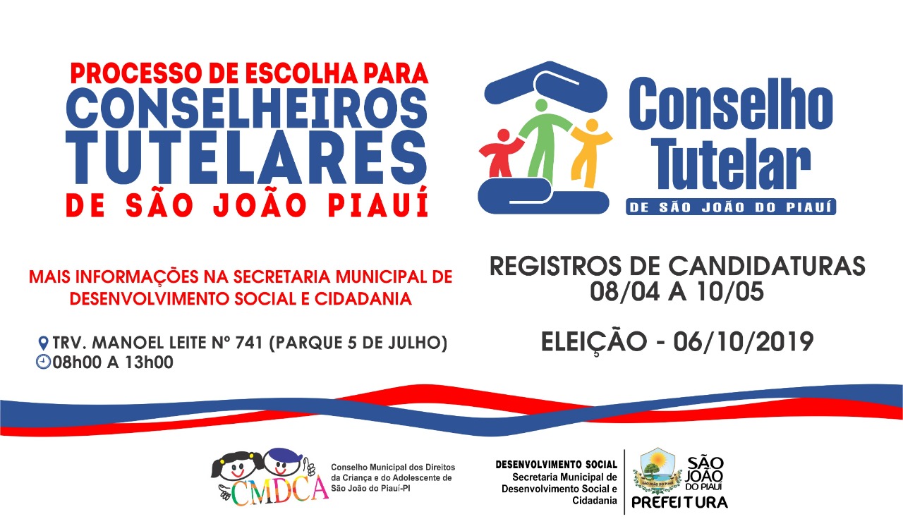 Está aberto o processo de inscrições para Conselheiro Tutelar de São João do Piauí